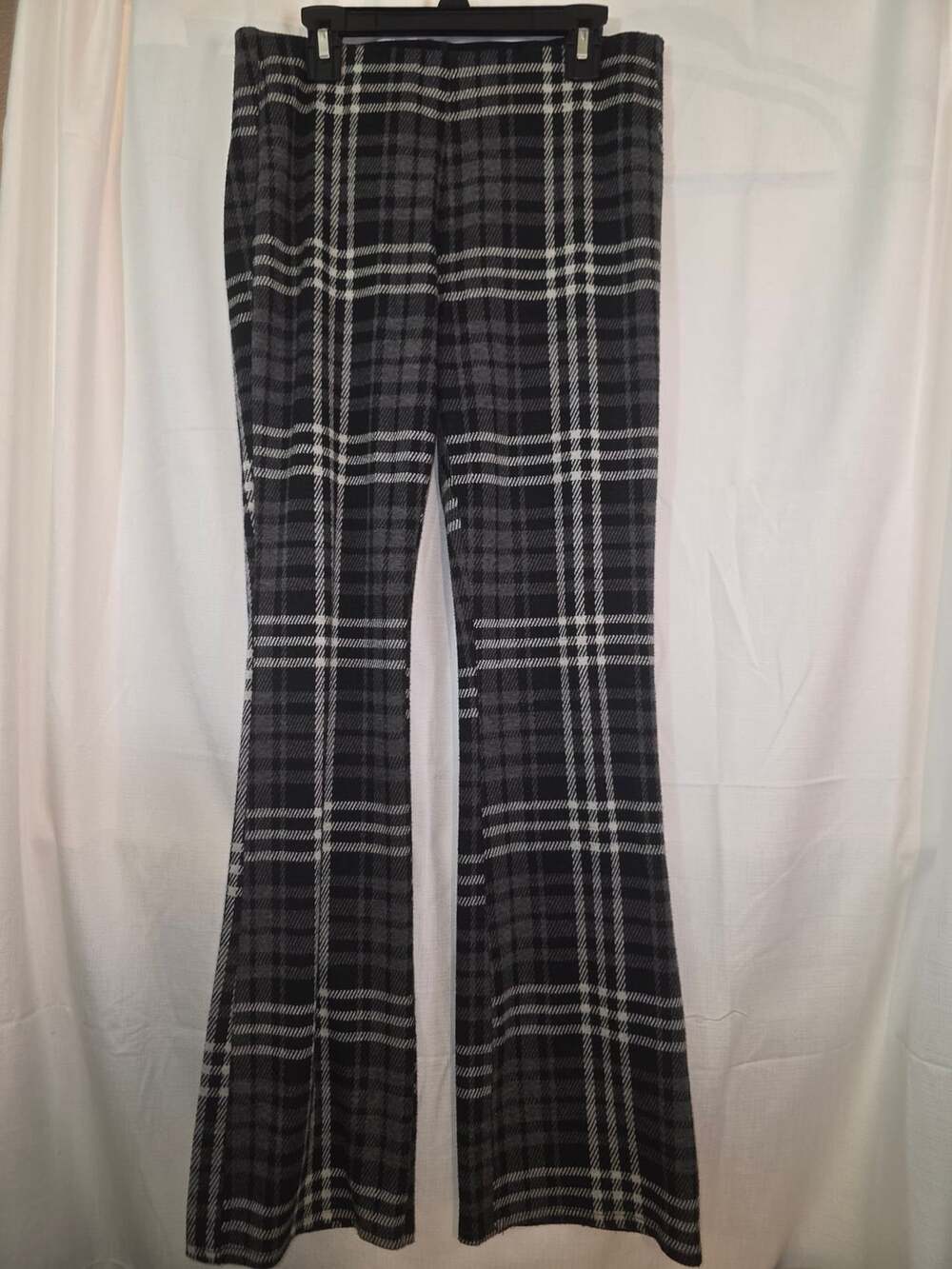 American Eagle It Knit Pull-On High-Waisted Kick Boot Plaid Pants small